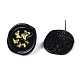 Flat Round with Butterfly Stud Earrings for Women EJEW-N046-017-NR-4
