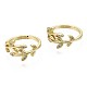 Brass Micro Pave Clear Cubic Zirconia Cuff Rings RJEW-S044-122-NF-2