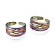 304 Stainless Steel Chunky Wide Cuff Ring RJEW-N038-102-1