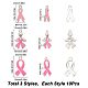 Sunnyclue 30 pièces 3 style octobre cancer du sein rose sensibilisation ruban alliage émail pendentifs ENAM-SC0003-32-2