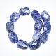 Fili di perle di diaspro macchia blu naturale G-T122-01E-2