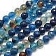Chapelets de perles rondes à facettes en agate naturelle teintée G-E267-21-1