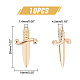 UNICRAFTALE 10pcs Real 18K Gold Sword Pendants 26mm Brass Dagger Charms Hypoallergenic Punk Earring Sword Charms Metal Bracelets Charm for DIY Jewelry Making KK-UN0001-27-4