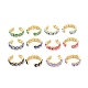 Brass Enamel Cuff Earrings KK-P205-19G-1
