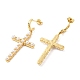 Boucles d'oreilles pendantes en croix en perles d'imitation abs EJEW-K248-18G-2