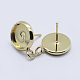 Brass Stud Earring Settings KK-P131-01A-10mm-G-2