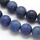 Frosted Round Natural Grade AA Sodalite Beads Strands G-N0166-68-8mm-2