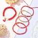 5 pièces 5 styles de bracelets extensibles en perles de verre et de laiton BJEW-TA00298-6