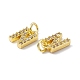 Real 18K Gold Plated Brass Micro Pave Clear Cubic Zirconia Charms KK-E068-VB452-N-3
