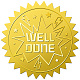 ウェルダン自己粘着金箔エンボスステッカー 34 枚  封筒カードシール用の丸いドットメダル装飾デカール  言葉  165x211mm  ステッカー：50mm DIY-WH0509-040-1