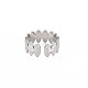 304 anello per polsino aperto avvolgente ovale in acciaio inossidabile per donna RJEW-S405-153P-2