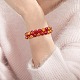 Scintillante braccialetto di perline intrecciate di vetro tondo BJEW-SW00082-18-6