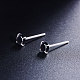 SHEGRACE Rhodium Plated 925 Sterling Silver Four Pronged Ear Studs JE420F-03-3