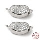 Rhodium Plated 925 Sterling Sliver Micro Pave Clear Cubic Zirconia Box Clasps STER-M114-11P-1