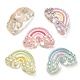 UV Plating Rainbow Iridescent Acrylic Enamel Beads OACR-G012-08-1