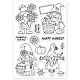 GLOBLELAND Autumn Harvest Clear Stamps Gnome Pumpkin Sunflower Silicone Clear Stamp Seals for Cards Making DIY Scrapbooking Photo Journal Album Decoration DIY-WH0167-56-831-8