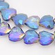 Faceted Heart Electroplate Rainbow Plated Glass Beads Strands EGLA-P010-M-3