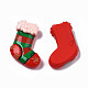 オペーク樹脂カボション  クリスマスの靴下  レッド  30x20x7mm CRES-N021-115-3