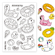 GLOBLELAND Summer Clear Stamps Animal Swimming Ring Silicone Clear Stamp Seals for Cards Making DIY Scrapbooking Photo Journal Album Decoration DIY-WH0167-56-679-1