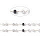 Würfelförmige und runde Perlenketten aus Glas und ABS-Imitatperlen CHS-P016-43G-04-2
