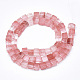 Chapelets de perles en verre de quartz de cerise X-G-S357-G14-2