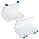 Superfindings 2 комплект 2 стильных съемных прямоугольных полипропиленовых пластиковых ящика для рыболовных снастей CON-FH0001-45-1