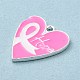 Pendenti in smalto in lega a tema nastro rosa per la consapevolezza del cancro al seno ENAM-A147-01A-2