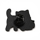 おもちゃのエナメルピンを持つ犬  バックパックの服のための電気泳動の黒い合金の創造的なバッジ  グレー  24x30x2mm  ピン：1.2mm JEWB-I019-15EB-3