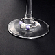 ガラスパールビーズワイングラスチャーム  真鍮ワイングラスで魅力がフープピアスを鳴らし  銀色のメッキ  紫色のメディア  30mm AJEW-JO00036-05-1