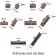PandaHall Elite about 150pcs 5 Size Antique Bronze Brass Ribbon Ends Clamp Crimps Cord Ends with Loop for Bracelet Jewelry DIY Craft Making KK-PH0001-10AB-2