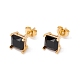 6 Pairs Tiny Cubic Zirconia Square Stud Earrings EJEW-G291-01A-M-5