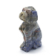 天然ソーダライトの子犬のディスプレイ装飾  3dビーグル犬  43~52x18~25x28~35mm G-S336-22D-2