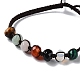 Rondelle Natural & Synthetic Random Mixed Gemstone Braided Bead Bracelets BJEW-H239-03A-2