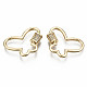 Brass Micro Pave Clear Cubic Zirconia Screw Carabiner Lock Charms KK-S360-023-NF-2