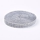3列プラスチックダイヤモンドメッシュラップロール  ラインストーンクリスタルリボン  ケーキの結婚式の装飾  銀  15x1mm  約10ヤード/ロール（9メートル/ロール） OCOR-WH0048-01B-1.5cm-1