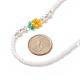 Collar hecho a mano con cuentas de perlas y flores de vidrio millefiori para mujer NJEW-TA00039-4