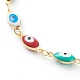 Bracelets et colliers chaîne à maillons mauvais œil en laiton émaillé ensembles de bijoux SJEW-JS01185-9
