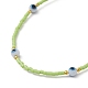 Bracelet en perles de graines de verre et lampe mauvais œil avec 18 fermoirs en acier inoxydable plaqué or véritable 304 carat BJEW-JB09998-03-2