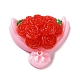 バレンタインデーの不透明樹脂カボション  花  レッド  21.5x24x9.5mm RESI-H152-01D-1