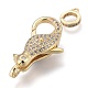 Brass Micro Pave Cubic Zirconia Lobster Claw Clasps ZIRC-M108-10A-G-2