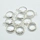 Silver Color Plated Brass Glass Pendants X-GLAA-J018B-S-2