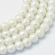 Ciocche di perline rotonde con perle di vetro strutturate dipinte X-HY-Q002-10mm-01-1