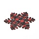 （在庫一掃セール：塗装剥がれ）  ウッドペンダント  壁飾り用  スノーフレーク  暗赤色  81x72x2mm  穴：3mm WOOD-XCP0001-30-7