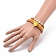 3Pcs 3 Style Natural Gemstone & Acrylic Word Love Beaded Stretch Bracelets Set with Alloy Enamel Heart Charms BJEW-JB08924-5