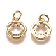 Brass Micro Pave Clear Cubic Zirconia Charms ZIRC-G153-34G-1