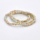 Half Rainbow Plated Frosted Imitation Jade Glass Beads Strands EGLA-A033-F4mm-HR08-2