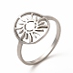 304 anillo de dedo de sol hueco de acero inoxidable para mujer RJEW-K239-09P-3