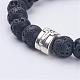 Natürliche Lava Rock Perlen Stretch Armbänder BJEW-JB02854-2