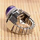 Eggplant Alloy Polymer Stretch Ring Watches RJEW-L053-05-2