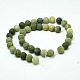 Round Frosted Natural TaiWan Jade Bead Strands X-G-M248-4mm-02-3